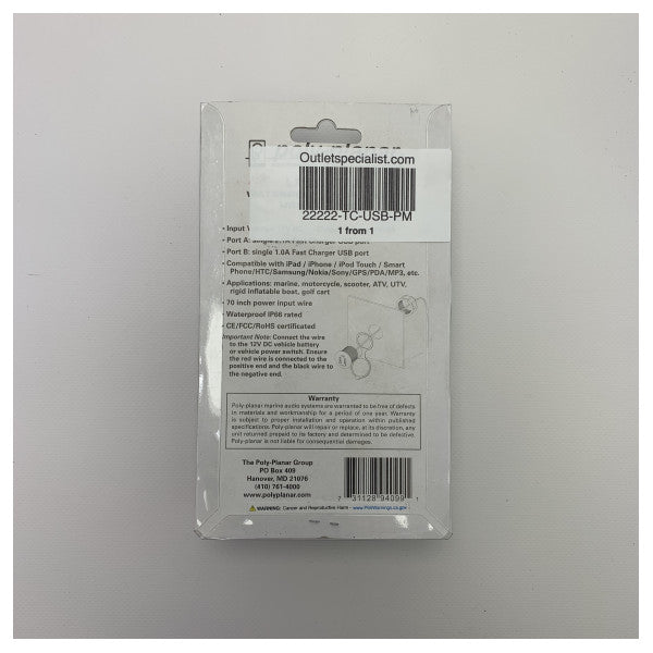 Poly-Planar Waterproof 12v Dual-Port USB Charger-USB-PM