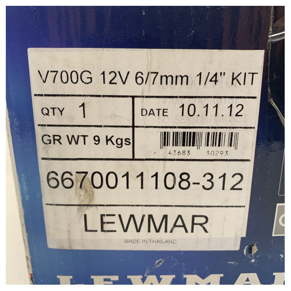 Lewmar V700 12V 6/7mm ステンレススチール製電動アンカーウィンチ - 6670011108-312
