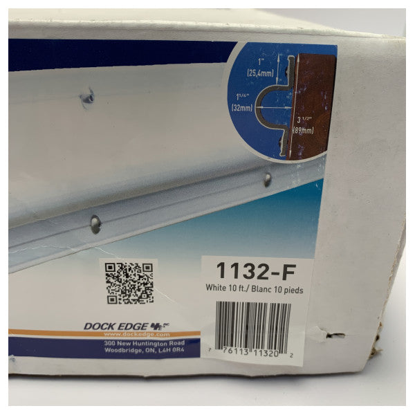 Dock Edge C Guard hvid fenderkofanger rulle 10 fod - 1132-F