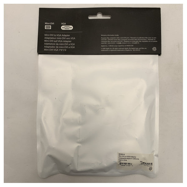 Apple Mini DVI to VGA Adapter Cable for External Monitor and Projector Connection