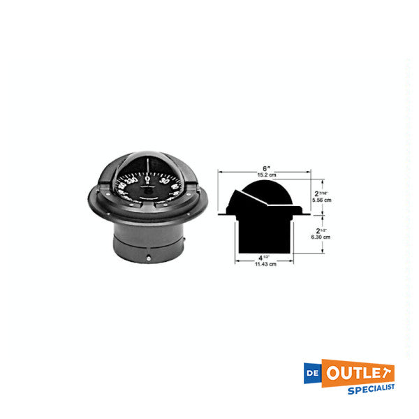 Ritchie Helmsman HF-72 Flush Mount Compass Schwarz