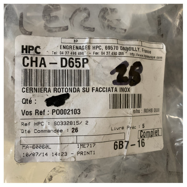 Ferretti Από ανοξείδωτο χάλυβα στρογγυλός μεντεσές ανθεκτικός στη διάβρωση για καταπακτή καταστρώματος - CHA-D65P