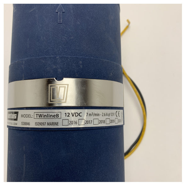 Vetus 12V Inline Marine Engine Room Ventilator 4 Inch TWINLINEB