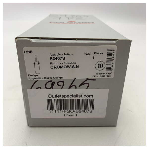 Suporte de escova de sanita cromado Colombo Marine B2407 SX � Acessório de barco durável e resistente à corrosão de Itália