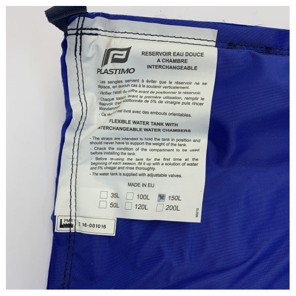 Plastimo Flexibler Wassertank 150L Blau 16656