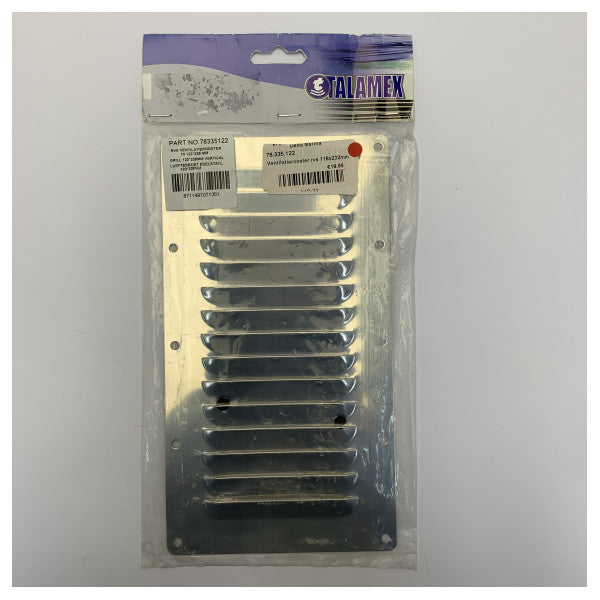 Grille de ventilation en acier inoxydable Talamex 78335122 118x232mm