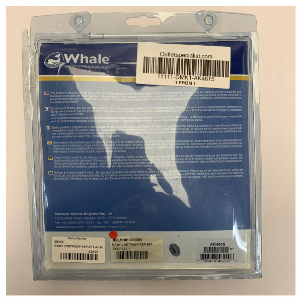 Kit di manutenzione Whale AK4615 per pompa marina New Babyfoot