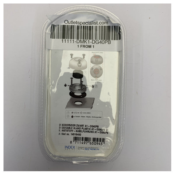 Talamex DG40PB Deck Seal crna plastična vodonepropusna kabelska uvodnica