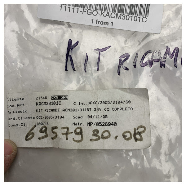 Κιτ επισκευής αντλιών Gianneschi 24V ACM301 και 311BT - KACM30101C