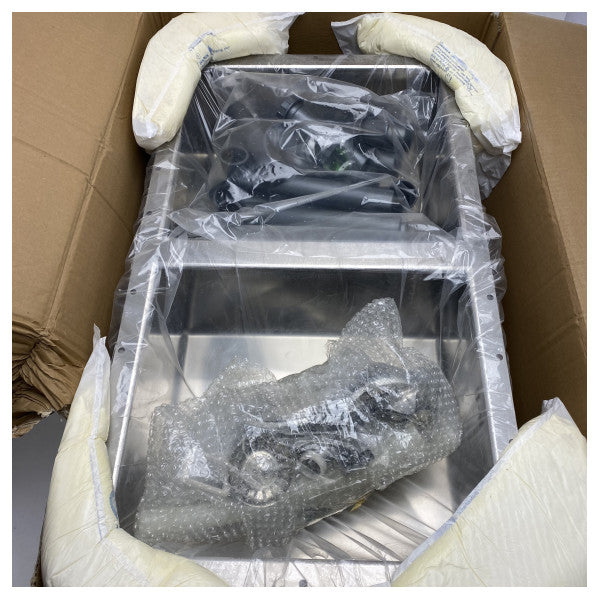 حوض مطبخ مزدوج من الفولاذ المقاوم للصدأ فوستر كوادرا - 1208/890