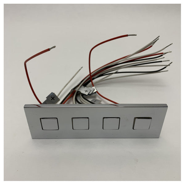 Вертикален превключвателен панел от неръждаема стомана с 4 бутона - издръжлив, компактен и лесен за окабеляване за лодки и яхти - 7051/P040/3