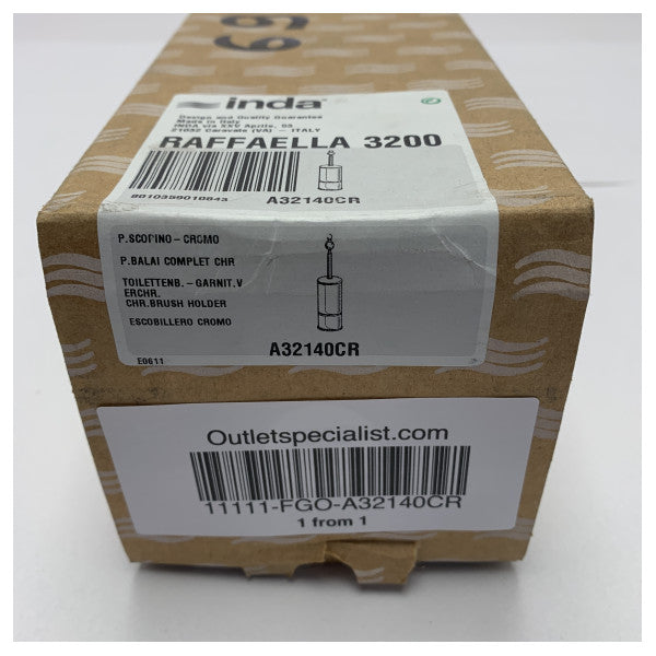 Inda Raffaela 32140CR トイレブラシホルダー スタイリッシュクローム仕上げ