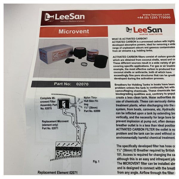LeeSan 81103001 Marine Holding Tank Odor Filter