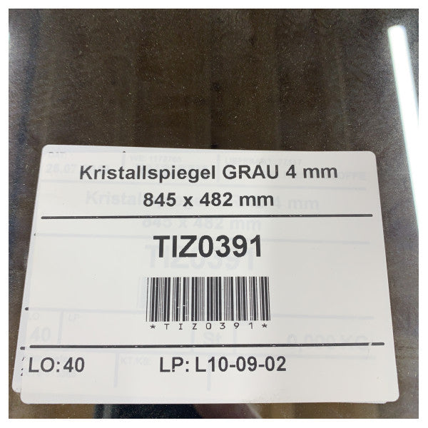 ハンセヨット クリスタルミラーグレー 4mm - 845 x 482 mm - ヨットインテリアミラー