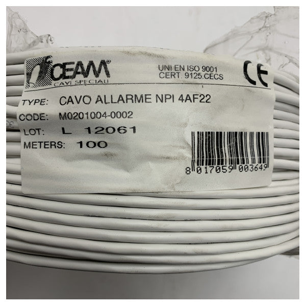 CEAM M0201004-0002 Marine Alarm System Cable 4x0.22mm - Durable 100m Waterproof Security Wiring