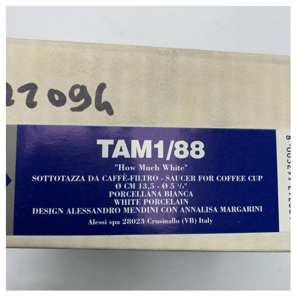 Alessi White Porcelain Coaster by Alessandro Mendini - Elegant Nautical Coffee Cup Tray for Marine Tables