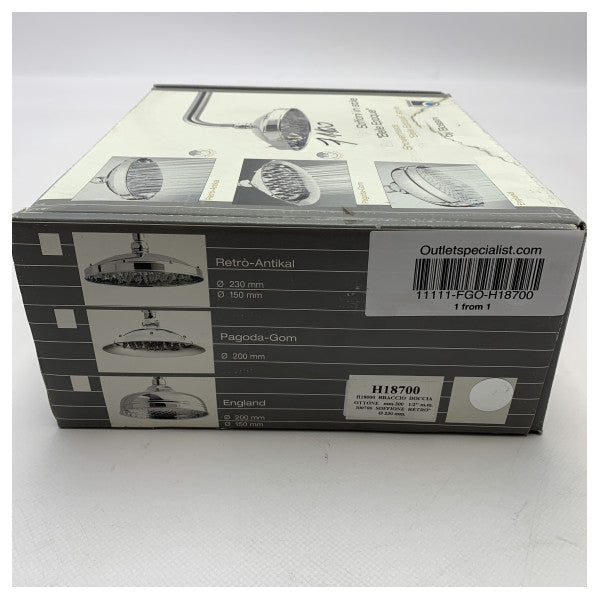 Класична хромована душова лійка Bossini D230 мм H18700