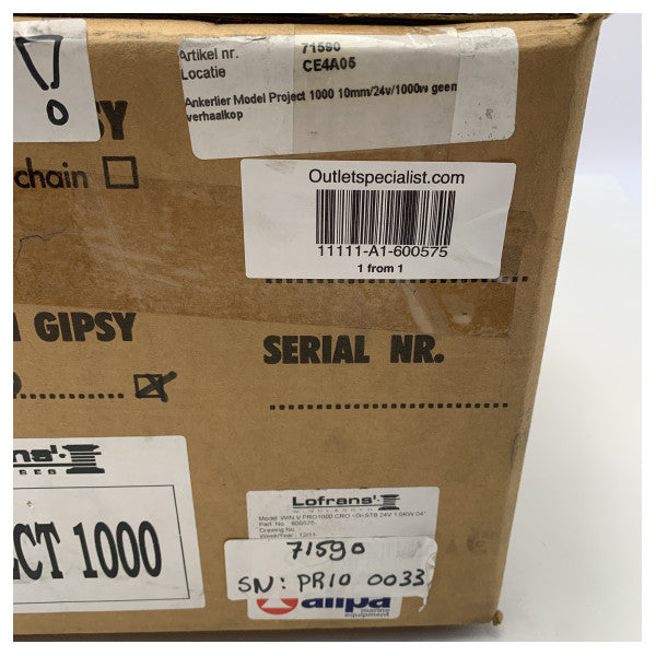 Proġett Lofrans 1000 x2 | 24V | 10 mm Windlass Electric - Winch Ankra - 600575