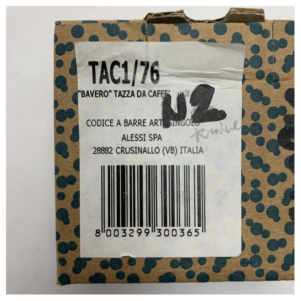 Κεραμική Κούπα Καφέ Alessi TAC1/76 - Μοντέρνα και Ασφαλής για Πλυντήριο Πιάτων & Μικροκύματα