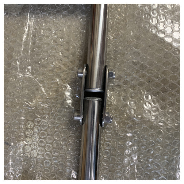 Ferretti Échelle de bateau pliante en acier inoxydable de haute qualité pour bateaux et yachts 142 x 40 cm