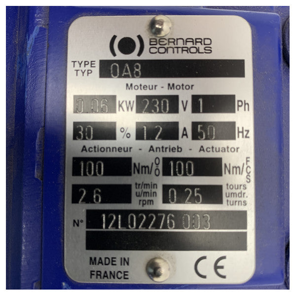 Висококачествена бътерфлай клапа DN125 за морски транспорт с EPDM облицовка и задвижващ механизъм Bernard Controls 230V