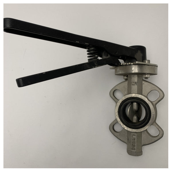 Stainless Steel Wafer Butterfly Valve DN40 PN6 with Lever Handle for Marine and Industrial Use