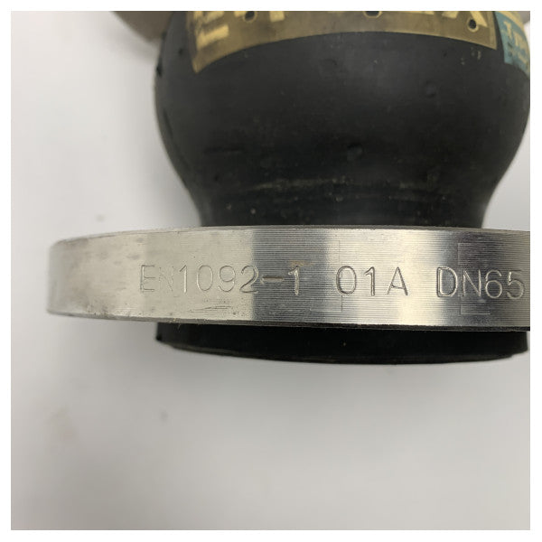 Гъвкав каучуков компенсатор DN65 PN10/16 с фланци от неръждаема стомана за потискане на вибрациите и топлинно разширение в тръбопроводни системи