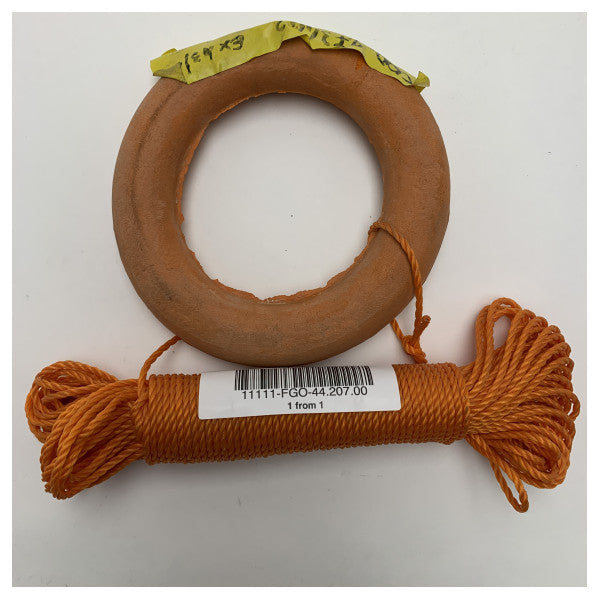 Floating Rescue Ring with 15m Buoyant Polypropylene Line - High Visibility Maritime Safety Equipment