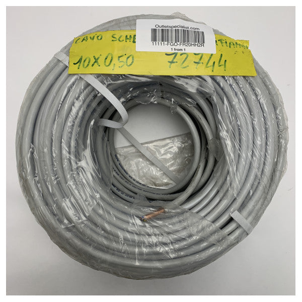 Cable ignífugo marino 10 núcleos 0,50mm� - 75m Cableado eléctrico impermeable para barcos