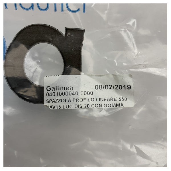 Gallinea Marine Aluminium-Scheibenwischer-Bürste 550mm - Robuster Gummi-Borsten-Reiniger für Boote und Schiffe - 0401000040-0000