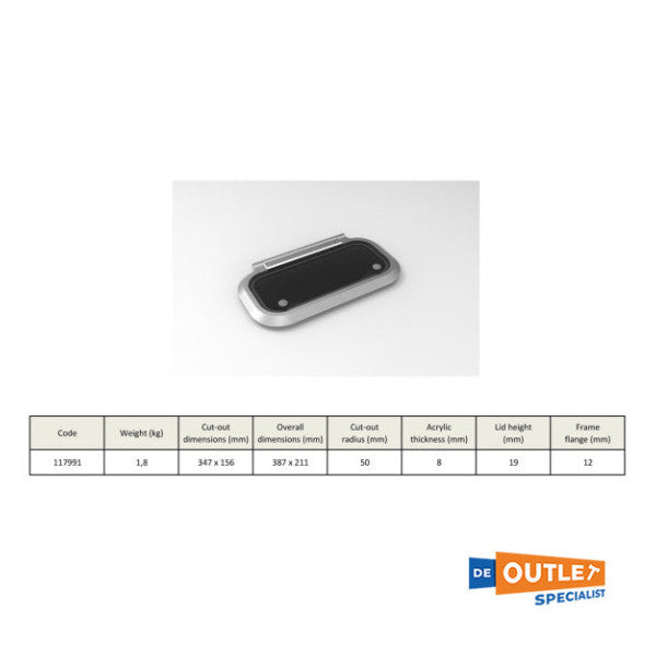 Goiot integração 33.14 portinhola de alumínio 347 x 157 - 733.314