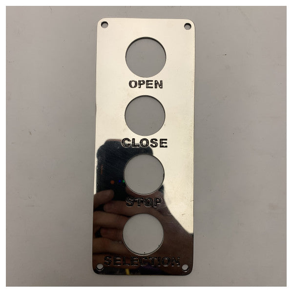 Marine Stainless Steel Control Panel AISI 316 - Durable, Corrosion-Resistant Maritime Operating Panel with Clear Function Engraving