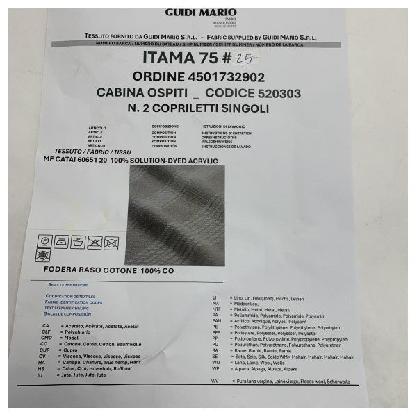 Itama 75 için Denizci Kabin Yorganı P50 - Deniz Kabinleri ve Tekneler için Dayanıklı Denizcilik Yatak Örtüsü Seti