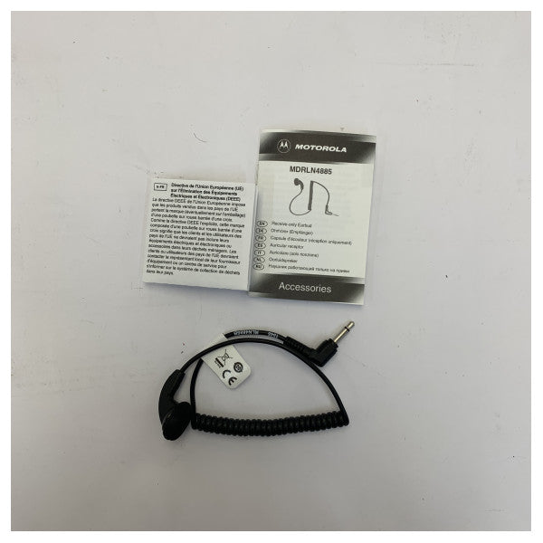 Motorola MDRLN4885B Earbud Earpiece with Spiral Cable and 3.5mm Plug