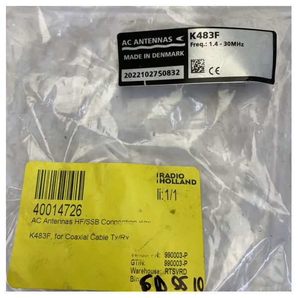 AC Antennas K483F HF/SSB Box di connessione per cavo coassiale Tx/Rx - Marittimo