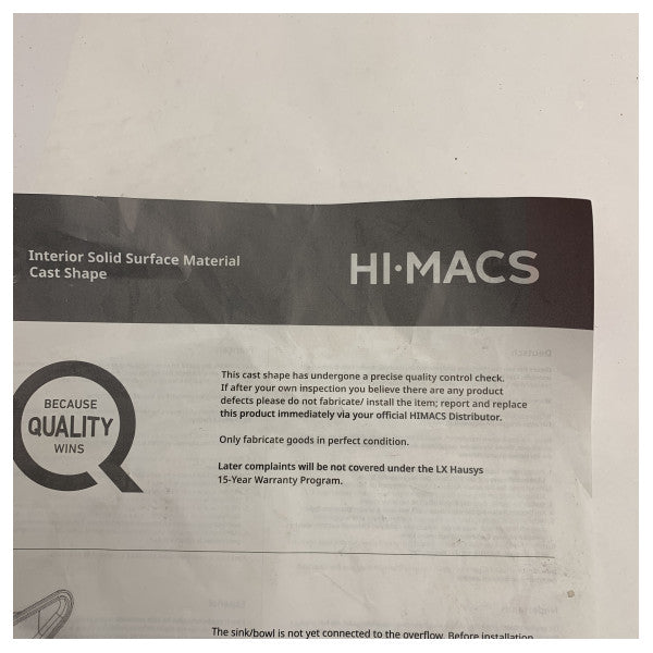 Hi-Macs CB330C/S28 Rundes Marine-Spülbecken mit fester Oberfläche