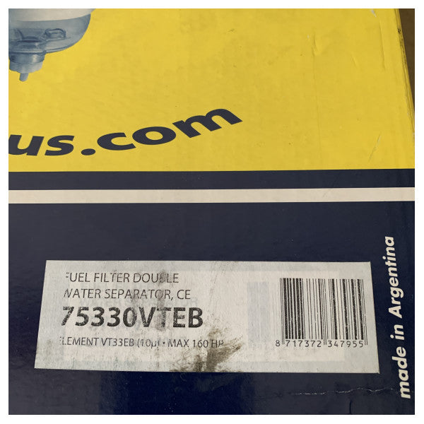 Vetus 75330VTEB double filtre à carburant séparateur d'eau 360L/h