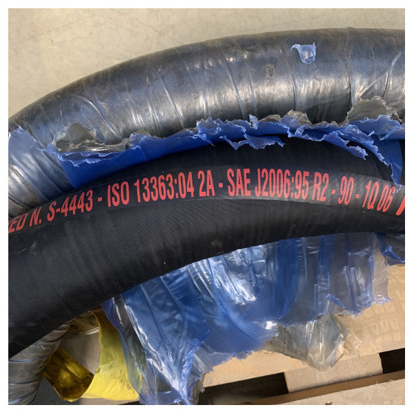 舶用排気ホース 90 mm - 耐久性のある柔軟なゴム製パイプ、ウェット排気システム用、DNV の承認