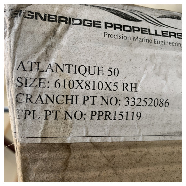 Teignbridge Propeller Atlantique 50 Brass Marine Propeller for Salt and Freshwater 610 x 810 x 50 mm - PPR15119