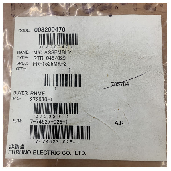 Furuno RTR-045-029 marine-radarmikrofon-samling