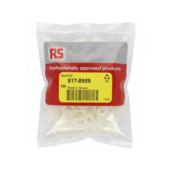 RS 817-8959 Kabelclips Polyeten (PE) 100 stycken Marin kabelhantering