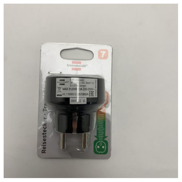 Kompakti ja luotettava matkateholähteen muunninadapteri 220-250V laitteille – Brennenstuhl