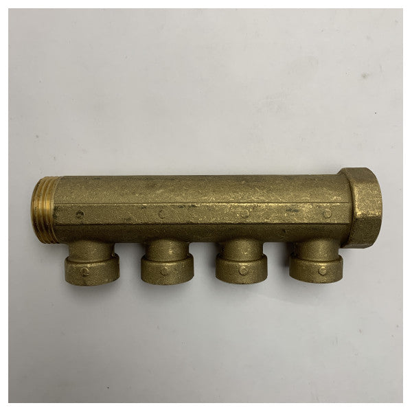 Distribuidor Coletor de Fluído de Latão Marinho com Portas Rosqueadas de 1/2 Polegada -