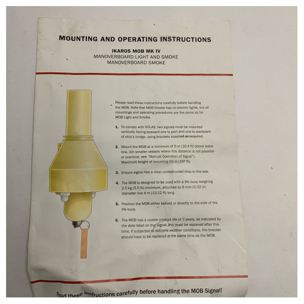 Ikaros MOB light and Smoke signal MKIV Solas MED USCG - 190027