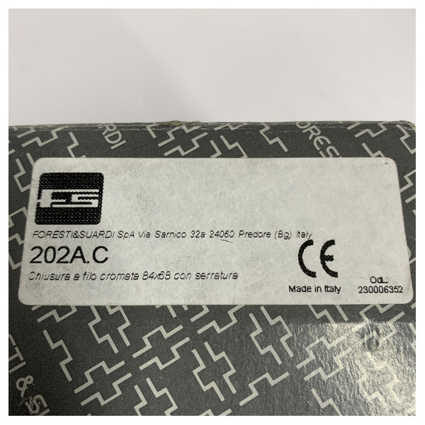 Serrure de hachage en chrome Foresti Suardi 202A-C 84 mm