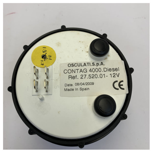 Osculati 27-520-01 Diesel Engine RPM Counter 12V - 4000 RPM