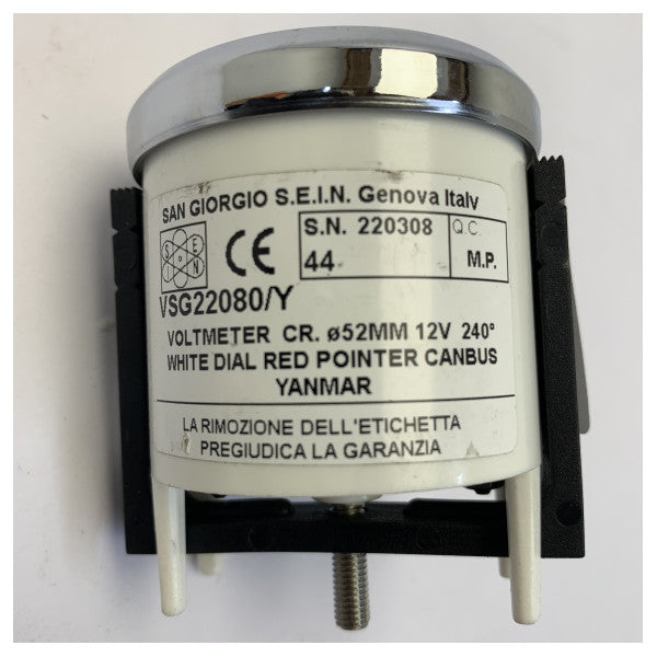 Yanmar Sein VSG22080-Y Marine Motor 12V Voltmeter Måler 52 mm - CANBUS