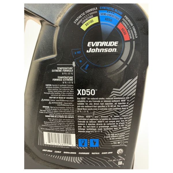 Evinrude Johnson XD50 Marine Engine Oil - Synthetic Two Stroke Oil