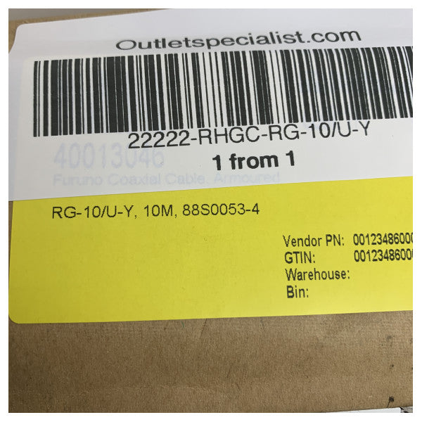 Furuno RG-10/U-Y Kabel Koaksjali Armurat Marittimu 10m - 88S0053-4