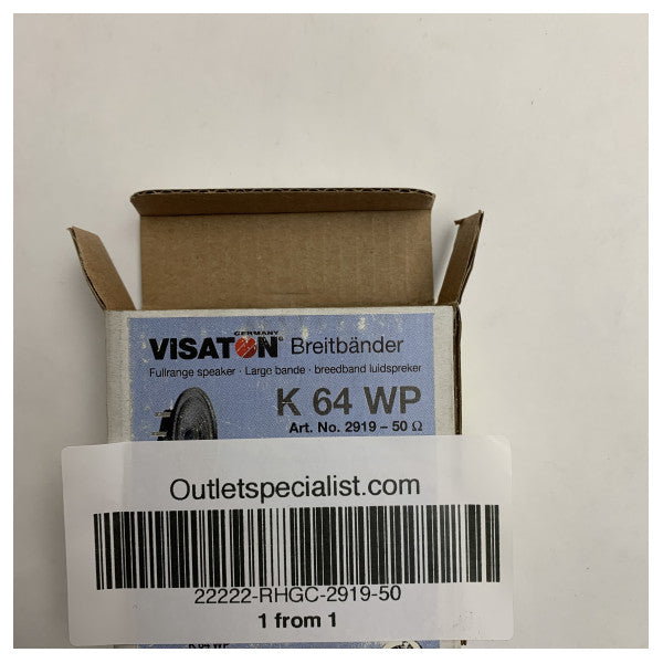 Visaton Waterproof Fullrange Speaker 8 Ohm 2.5 Inch K 64 WP